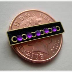 Chain Bracelet with Purple Stones in Open Box